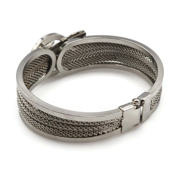 Hinged Bracelet, Multi-textured, 6.5in - Picture 9 of 14